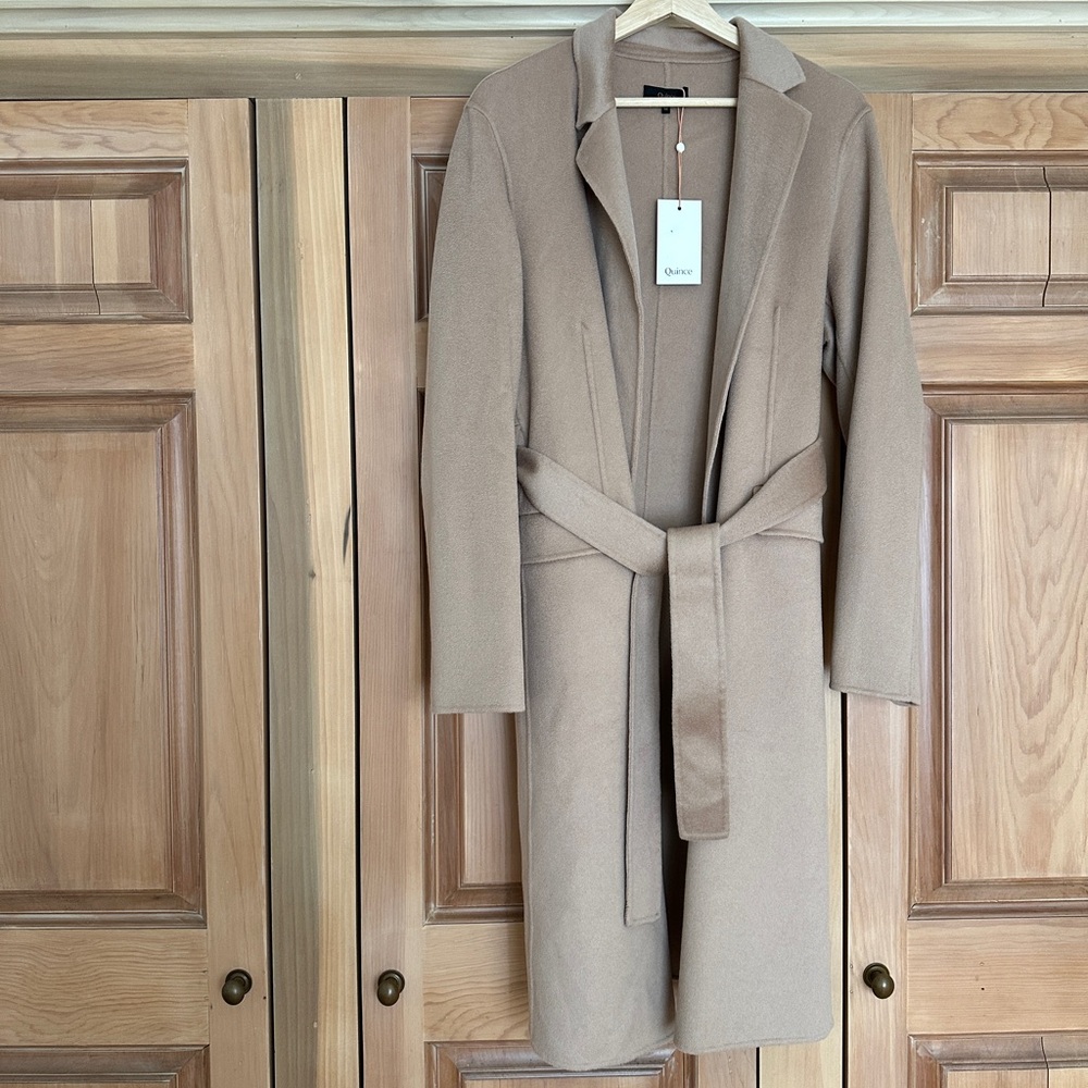 New Women's Quince 100% Cashmere Double-Faced Wrap Coat